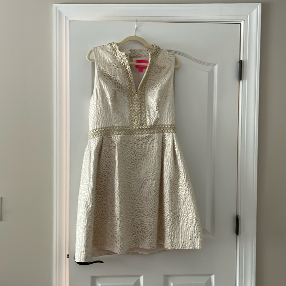 Lilly Pulitzer gold Franci dress, EUC, worn once